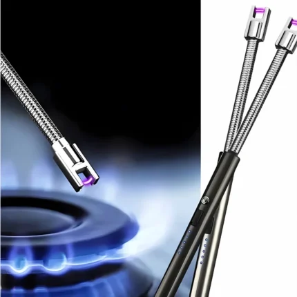 Flexible Arc Lighter with USB Charging and Bendable 360° Neck – Flameless & Windproof Design for BBQ and Candle Use