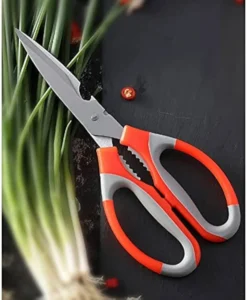 Multi-Function Kitchen Scissors – 21cm Heavy-Duty Stainless Steel Shears with Red Handle