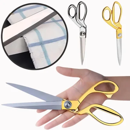 Gold Handle Fabric Cutting Scissors – Tailoring Shears for Sewing & Quilting Projects
