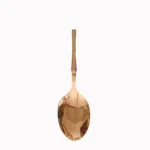 Gold Stainless Steel Serving Spoon and Slotted Spatula Set with Decorative Handle Design