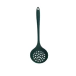 Dark Green Silicone Skimmer – Heat-Resistant Slotted Spoon for Draining & Lifting Food