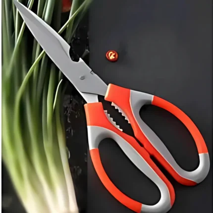 Multi-Function Kitchen Scissors – 21cm Heavy-Duty Stainless Steel Shears with Red Handle