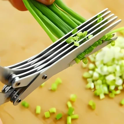 5-Blade Stainless Steel Herb and Vegetable Scissors with Cleaning Comb – Multi-Blade Kitchen Tool