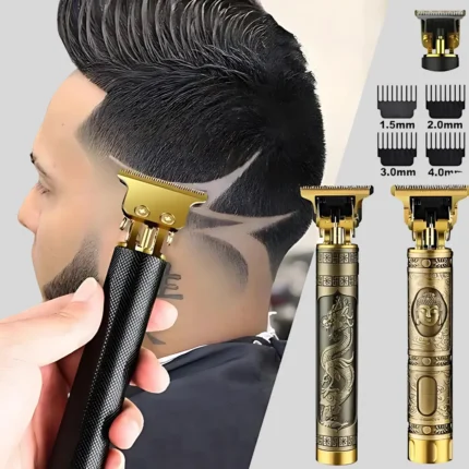 Professional Vintage Dragon Hair Trimmer – T-Blade Cordless Beard & Hair Grooming Tool
